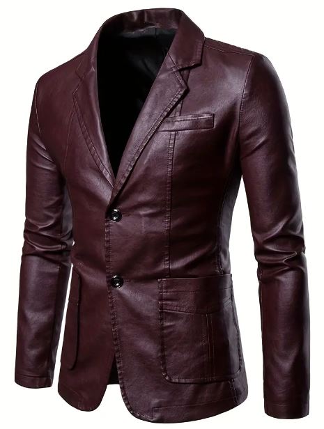 Men's Leather Burgundy Jacket